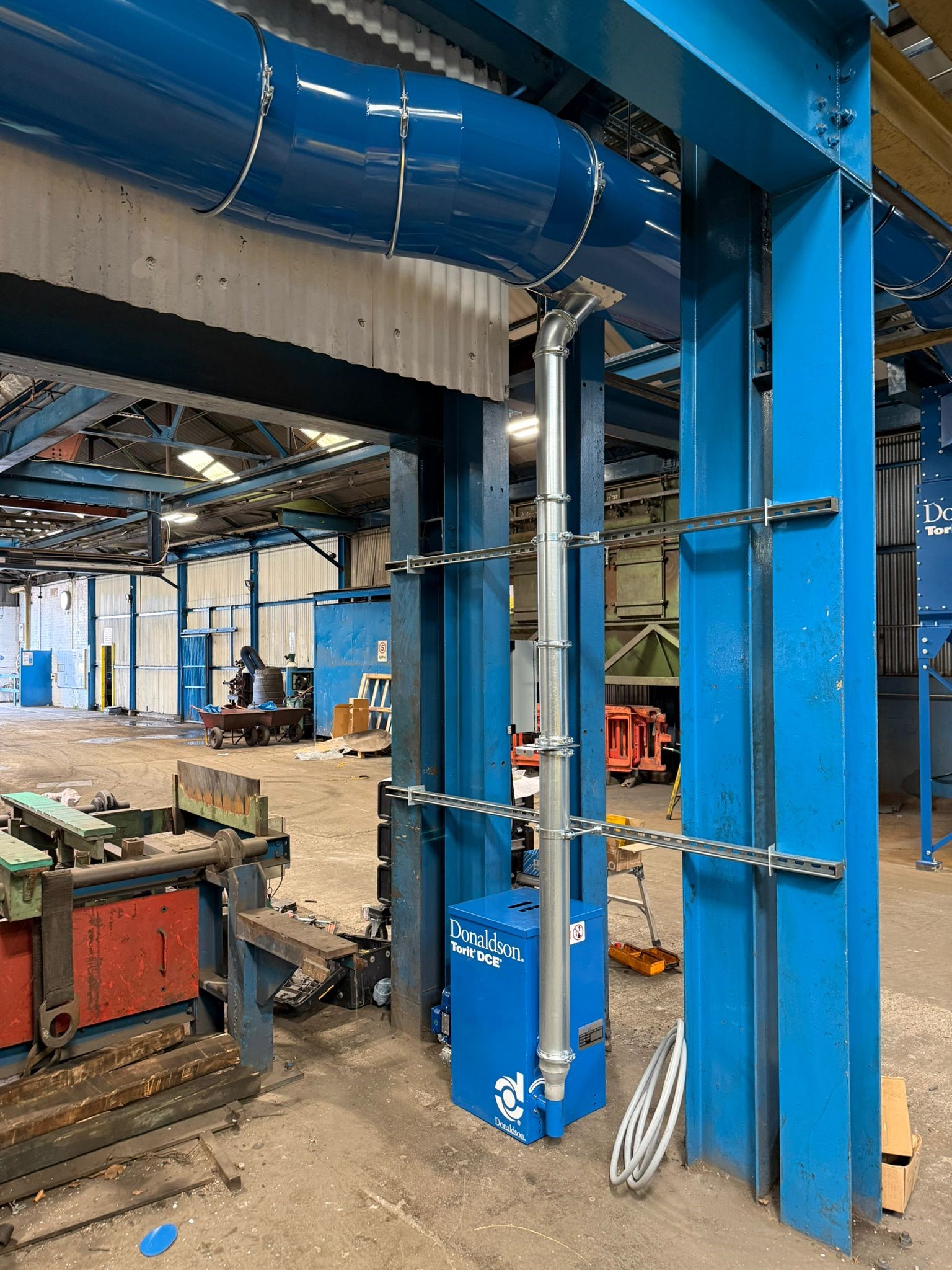 Ducting for dust extractor at Bright Steels